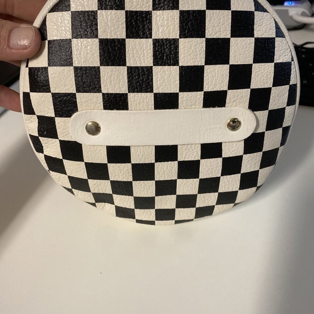 Clare V Checkered Leather Circle Clutch - Picture 3 of 6